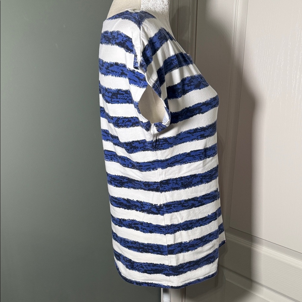 Ruby Rd. Striped Floral Sequin Top Medium Nautica… - image 5